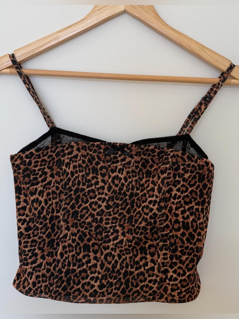 Edikted Leopard Print Mesh Corset Top